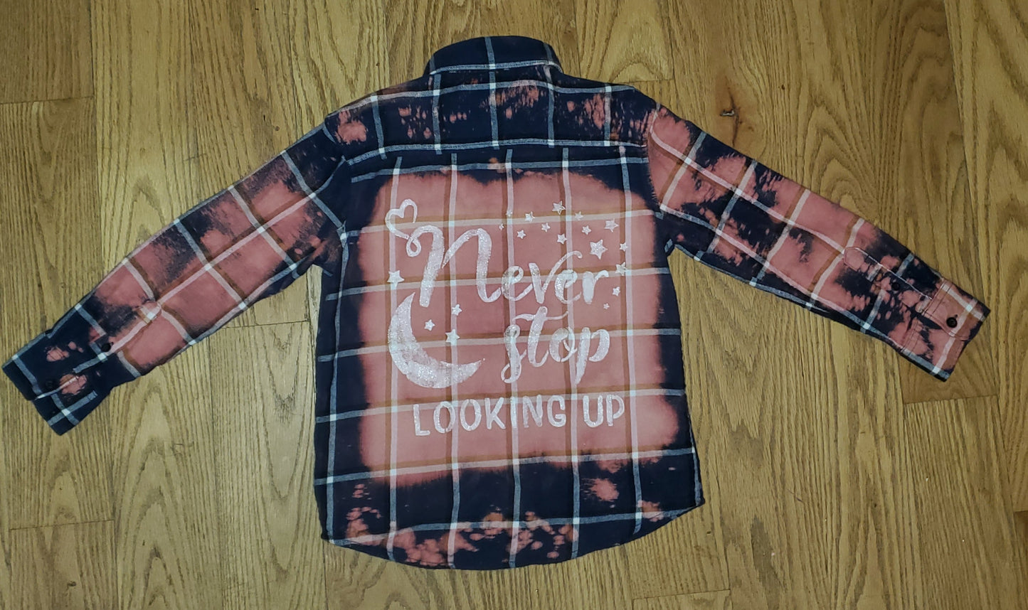 Distressed graphic flannel