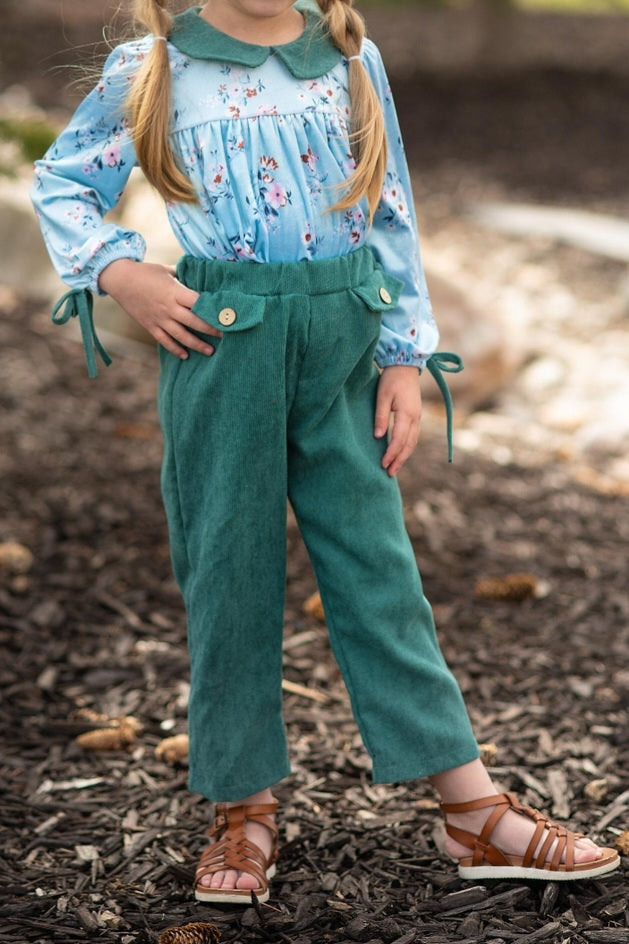 Corduroy Pants - Dark teal - Ladies