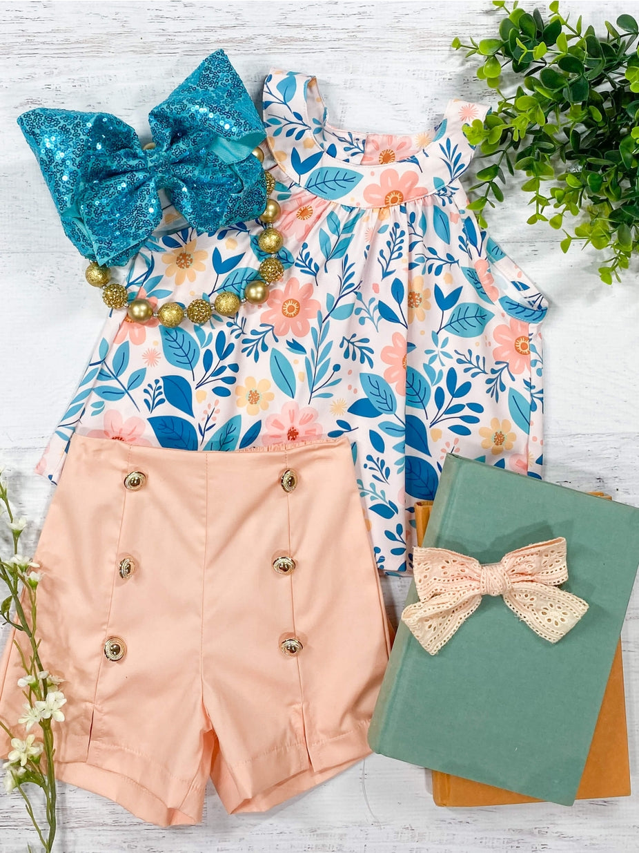 Peach floral set
