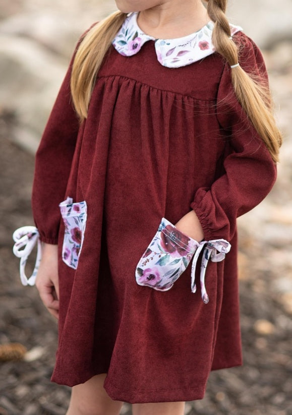 Burgundy Corduroy Dress