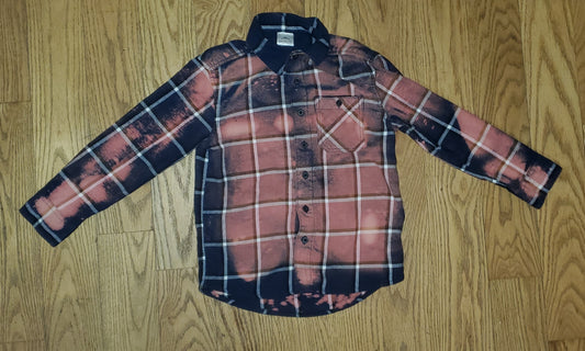 Distressed graphic flannel